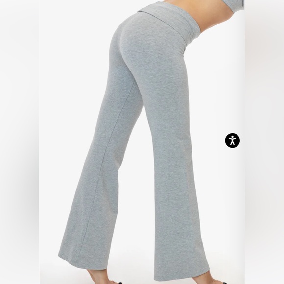 LOS ANGELES APPAREL GARMENT DYE YOGA LEGGING S HEATHER GRAY - Picture 1 of 4